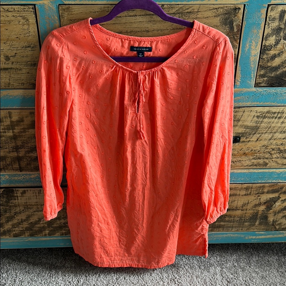 Bundle 5 items @ 10$, pay only 30$ -Tommy Hilfiger Coral 3/4 Sleeve Blouse